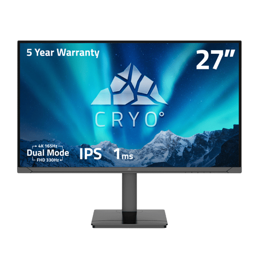 Cryo Vision 27 inch Dual Mode 4k 165hz/ FHD 330hz Gaming Monitor